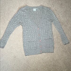 Tildon Light Gray Knit Cardigan with Buttons